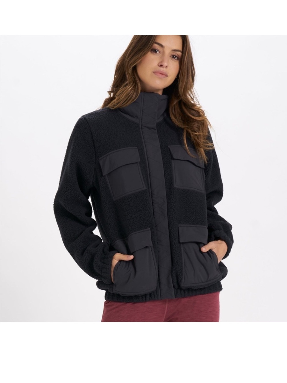 Vuori Women's Black Sherpa Utility Jacket